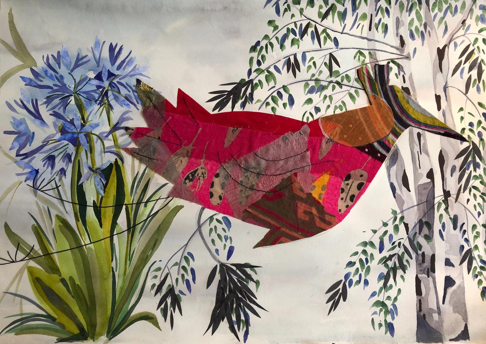 Exotic Bird collage by Moira Fraser-Steele