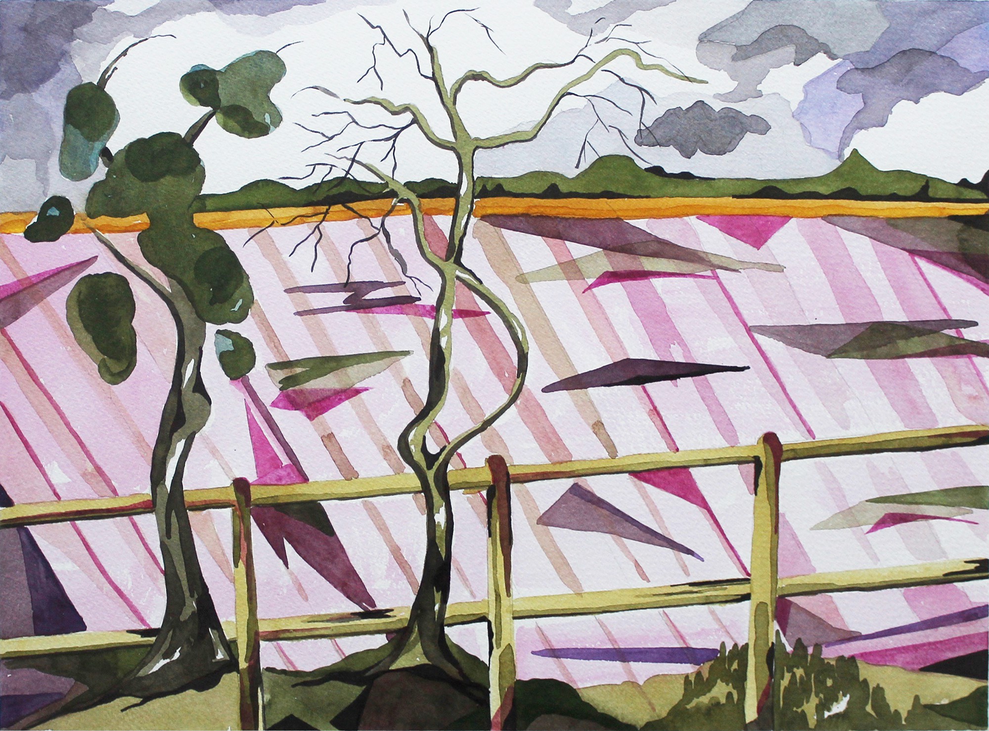 Ploughed Field watercolour