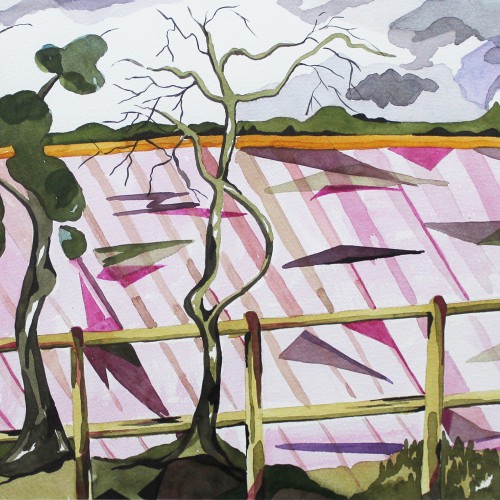 Ploughed Field watercolour