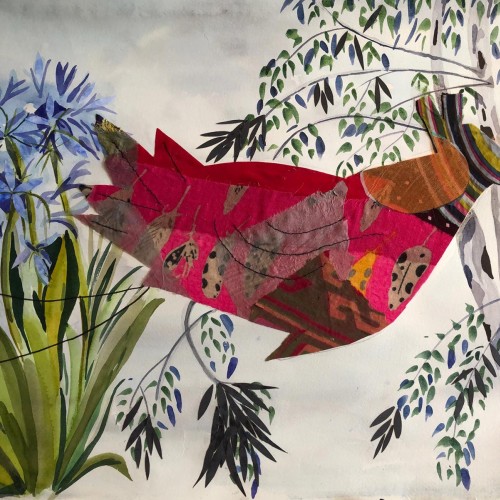 Exotic Bird collage by Moira Fraser-Steele